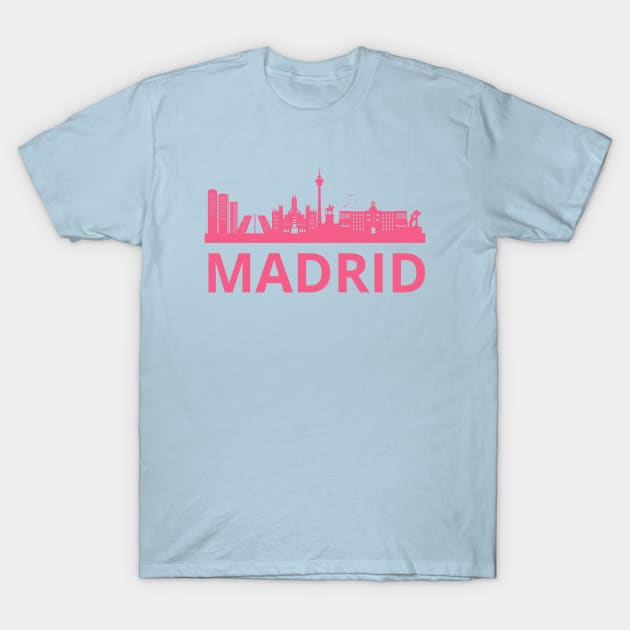 Madrid City Pink Design T-Shirt by ibarna